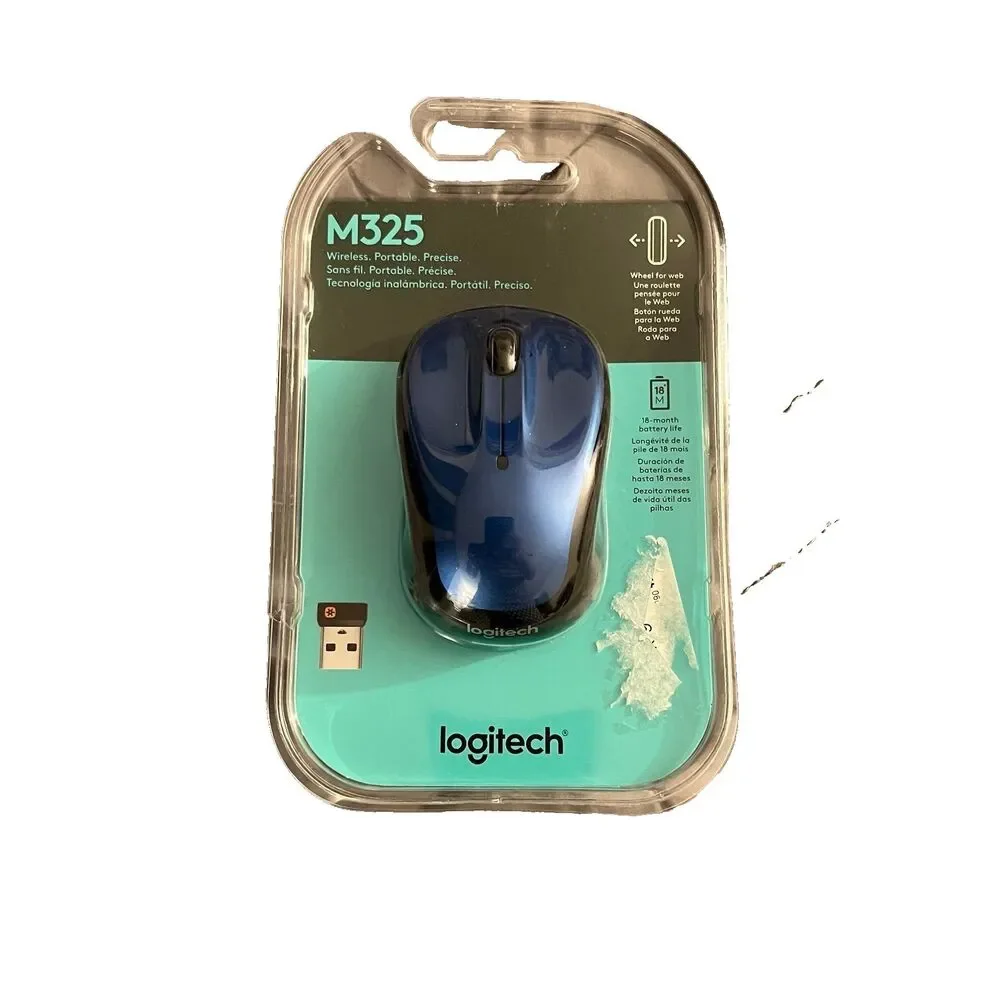 Logitech M325 Wireless Mouse Dark Blue Optical Ambidextrous NEW Sealed